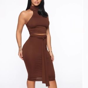 Brown coord set fashion nova